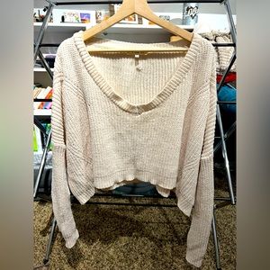 The Vintage Shop cropped cream colored knit sweater